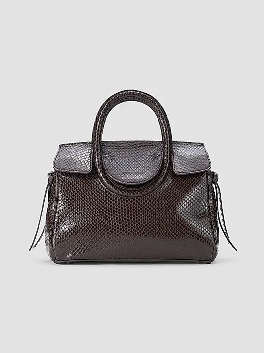 STAUD Maude Mini Carryall Espresso Snake - handbag available at Hiptique boutique in Woodland Hills California