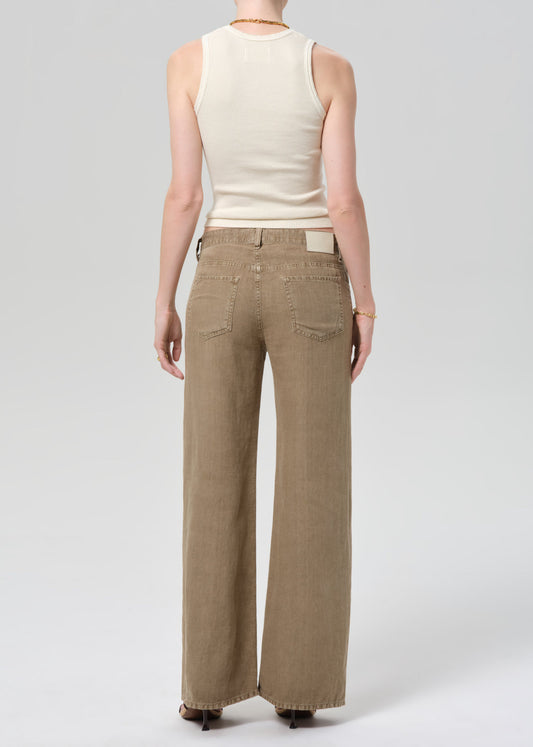 Citizens of Humanity Nora Linen Trouser Reservoir - women's wide-leg linen pant available at Hiptique boutique in Woodland Hills California