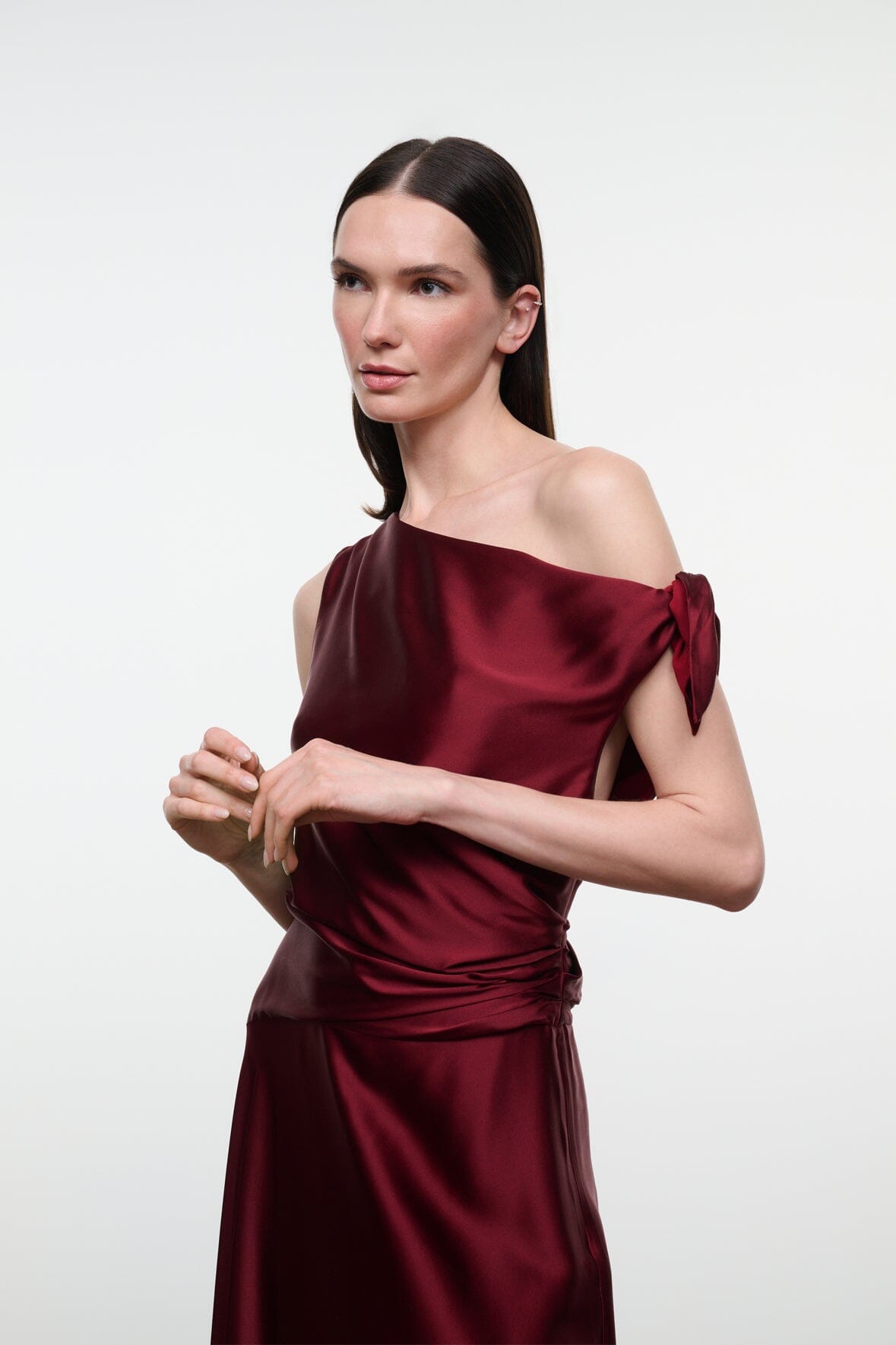 STAUD Portia Silk Dress Carmino - Dresses available at Hiptique in Woodland Hills