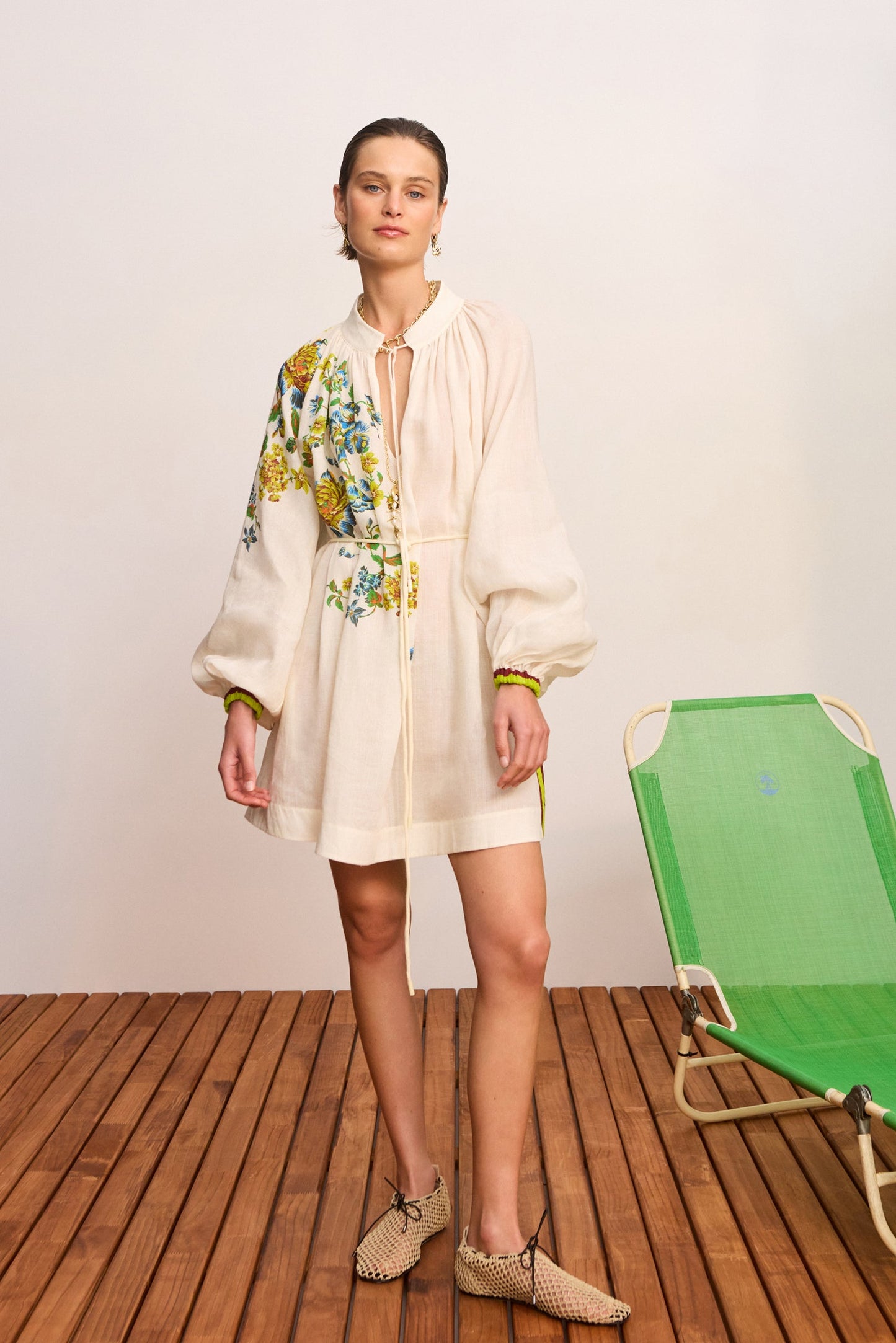 ALEMAIS Phyllis Mini Dress Cream - mini dress available at Hiptique boutique in Woodland Hills California