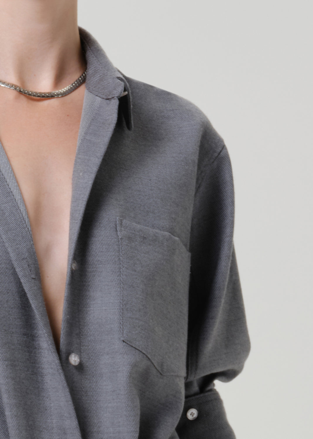 CITIZENS OF HUMANITY kayla shrunken in felted wool gris (lt/md grey) - Tops available at Hiptique in Woodland Hills