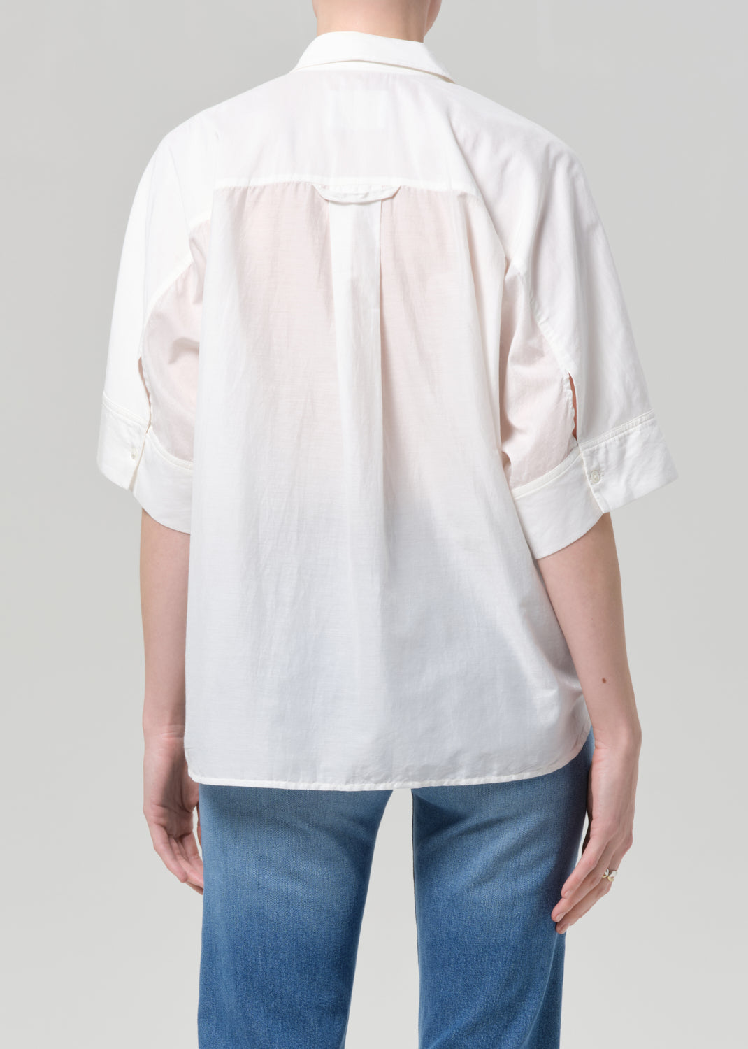 Citizens of Humanity Claire Shirt With Lace Inset White - women's cotton silk blouse available at Hiptique boutique in Woodland Hills California