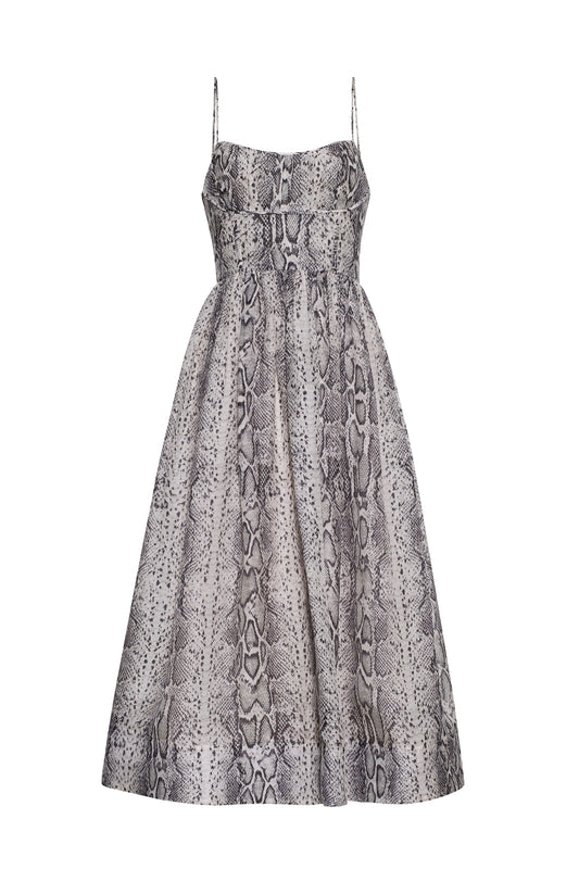 CARA CARA Alba Midi Dress Classic Snake Grey - Dresses available now
