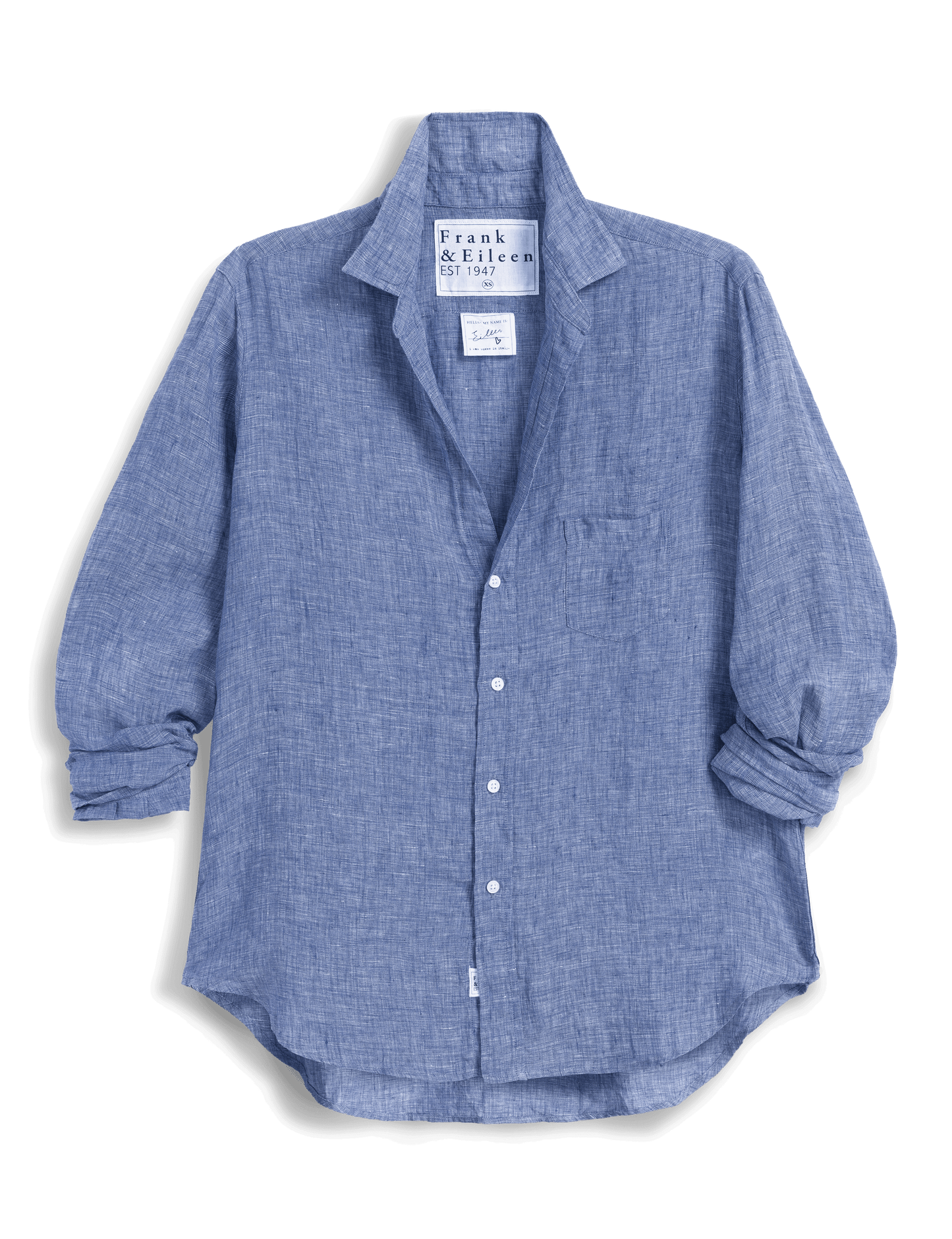 Frank & Eileen Eileen Linen Shirt Linen Blue - product available at Hiptique boutique in Woodland Hills California