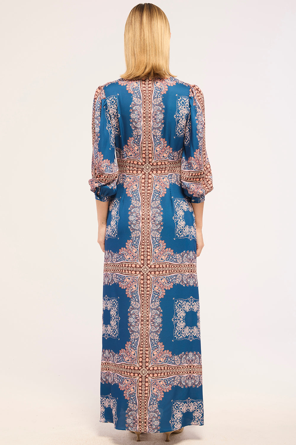 MISA Farrah Dress Sapphire Tapis - dress available at Hiptique boutique in Woodland Hills California