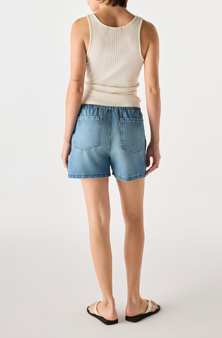AMO Denim Simone Short Swell - short available at Hiptique boutique in Woodland Hills California