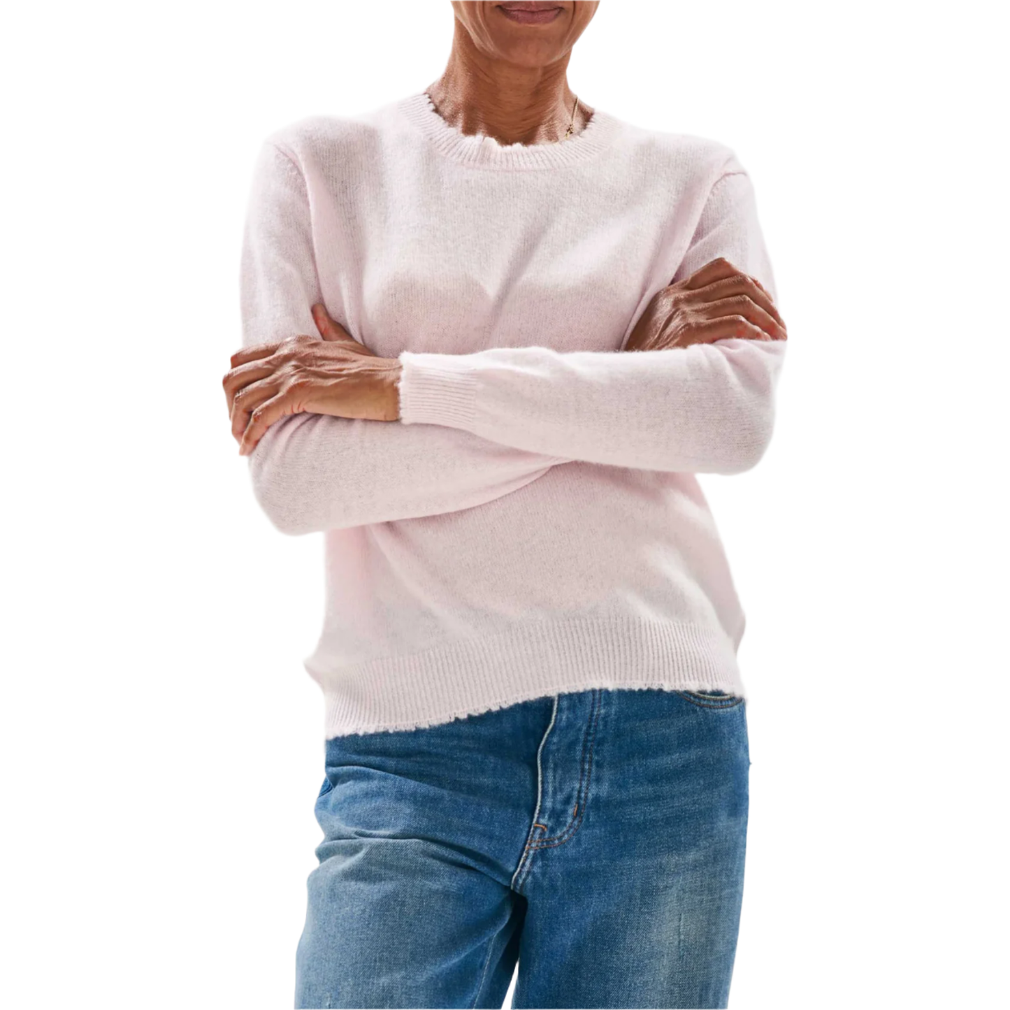 Distressed Cashmere Crew