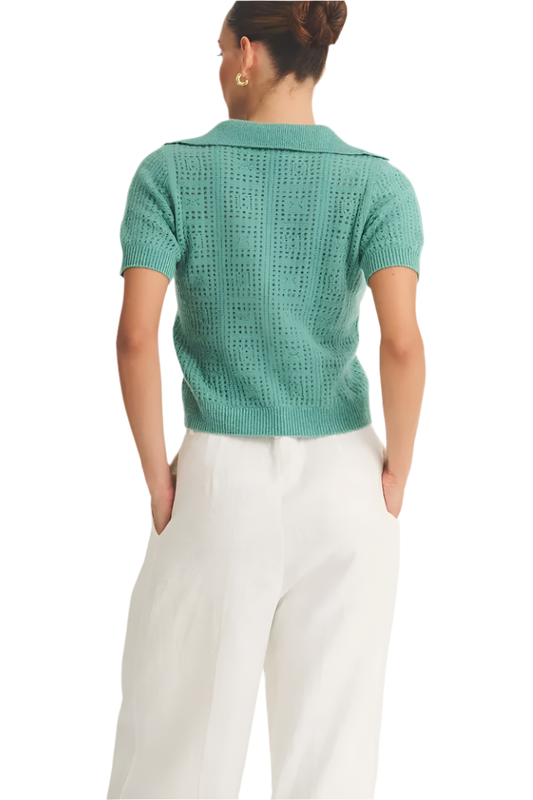 CROCHET SHORT SLEEVE POLO