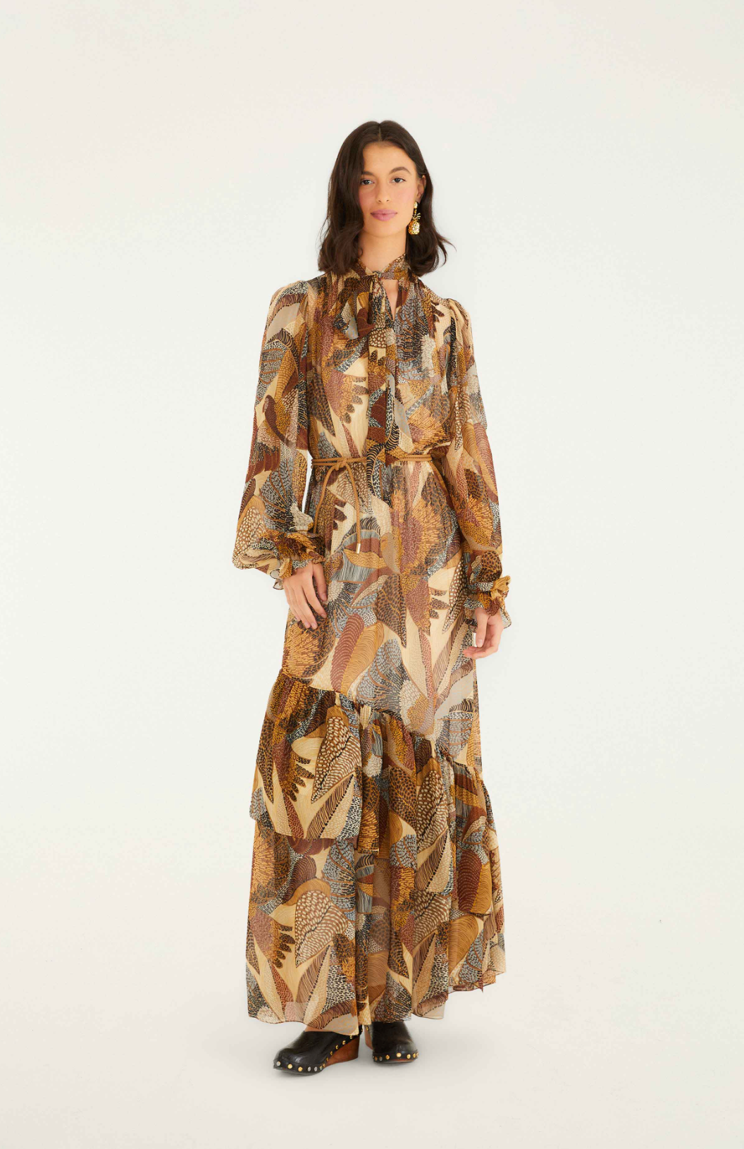 DOTTED MACAWS MAXI DRESS