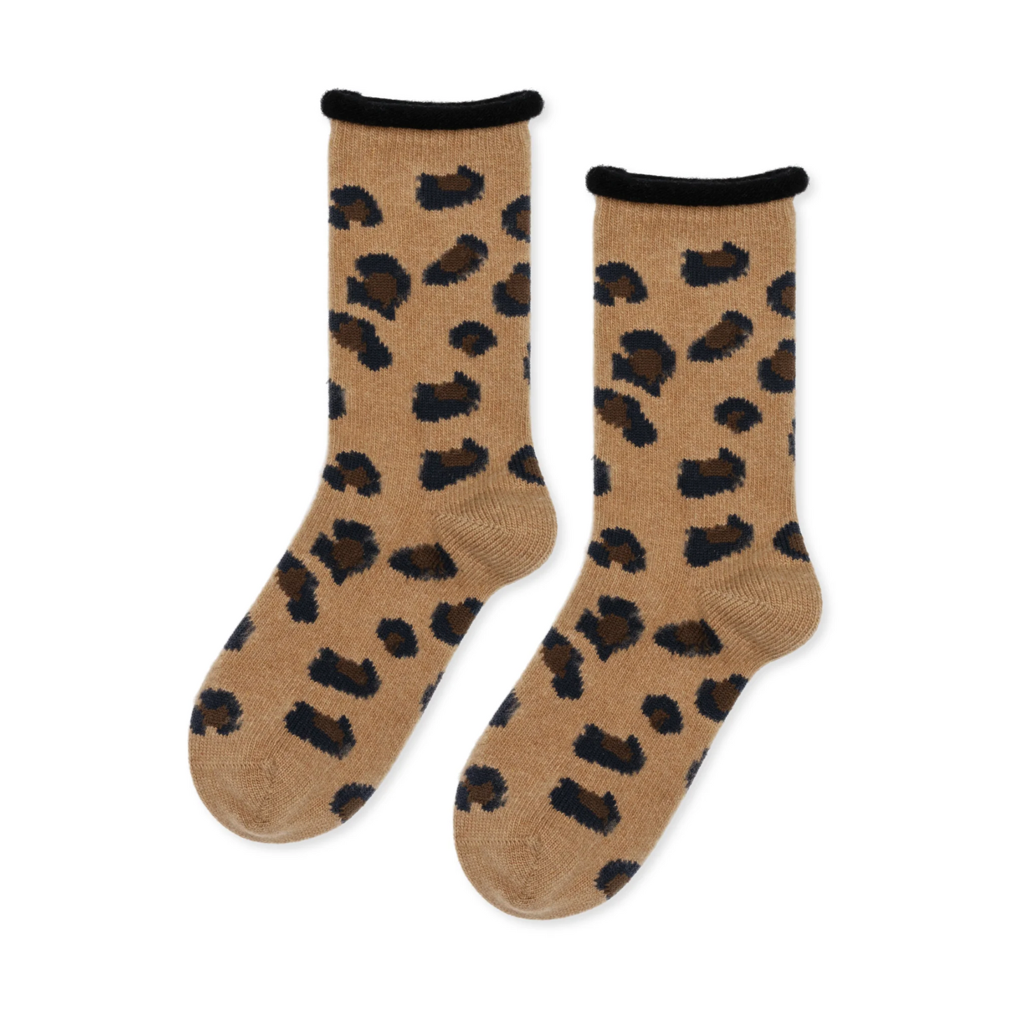 Cheetah Cashmere Crew Sock