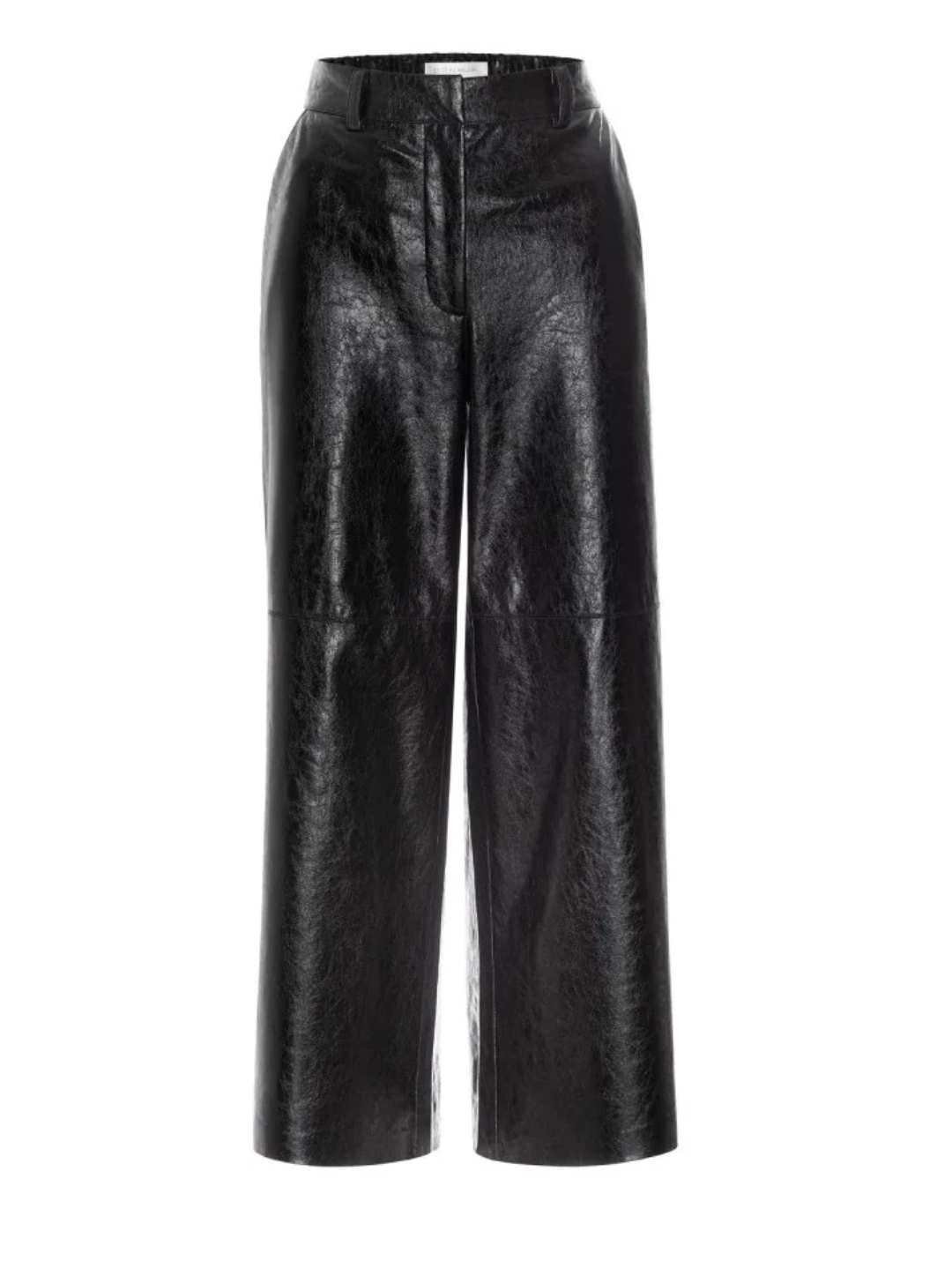 Walker Faux Pant - Metallic vegan leather relaxed fit pants with zip fly