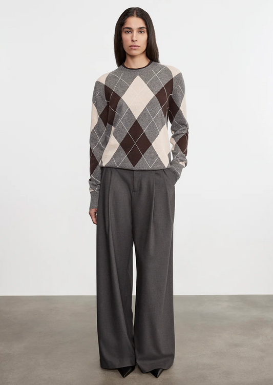 CASHMERE ARGYLE SWEATER