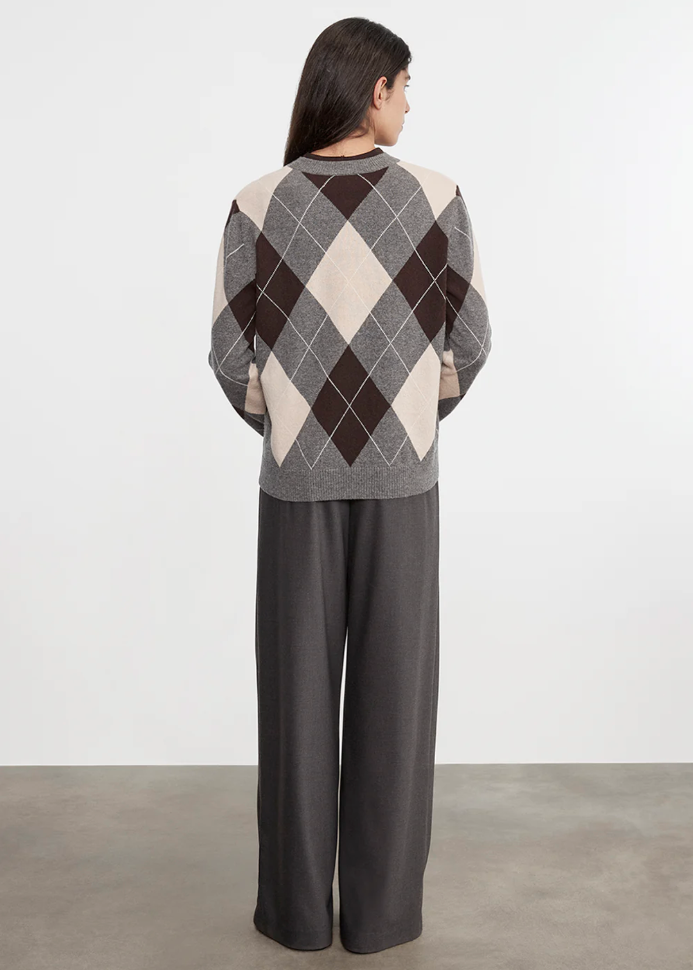 CASHMERE ARGYLE SWEATER