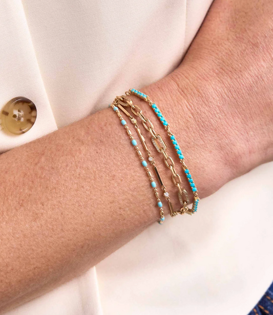 14K GOLD SQUARE BAR BRACELET