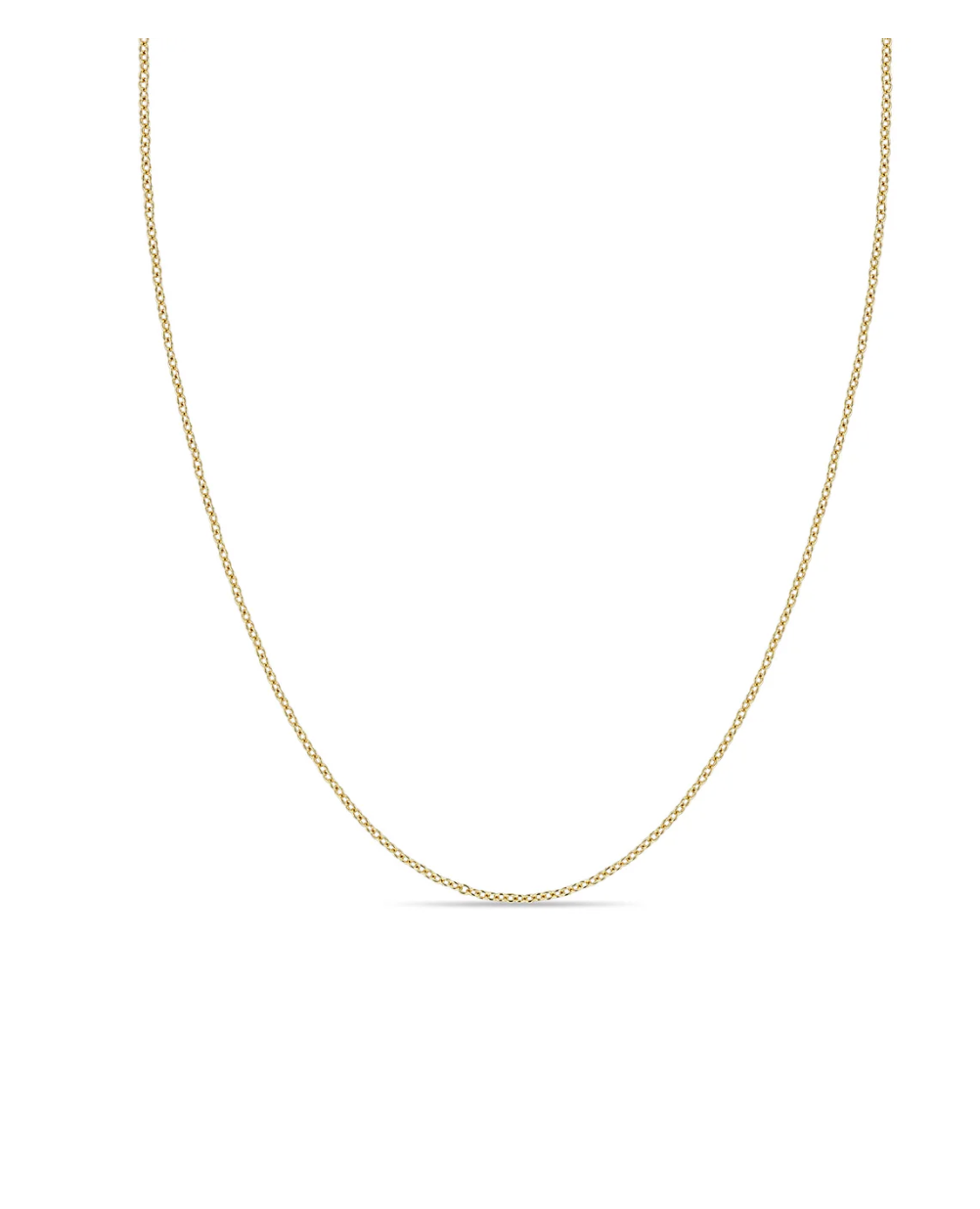 Zoe Chicco 14K Gold Tiny Cable Chain - adjustable tiny cable chain on neck