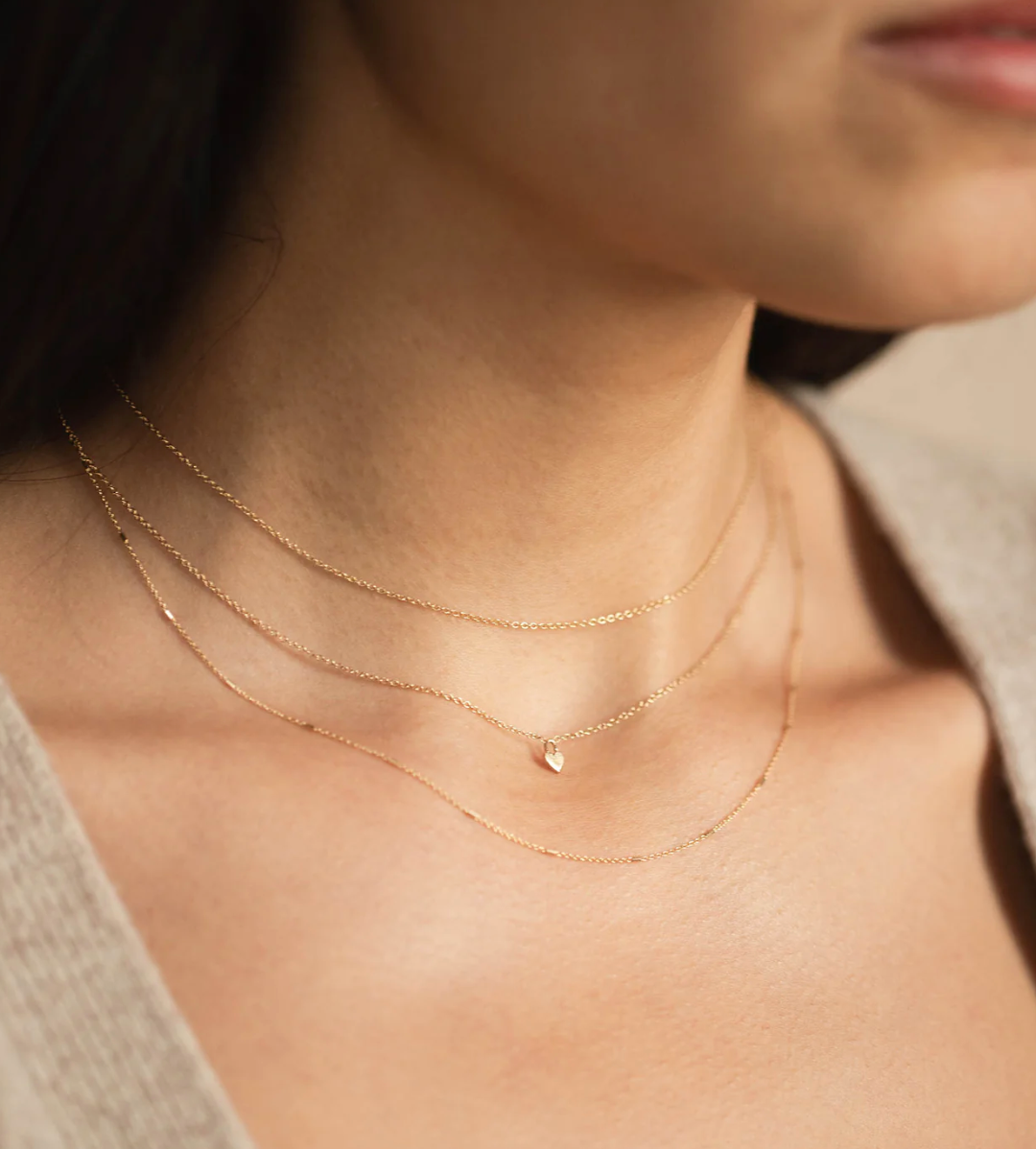 Zoe Chicco 14K Gold Tiny Cable Chain - delicate yellow gold cable chain necklace