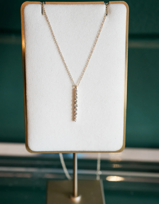 Floating Bezel Diamond Drip Necklace