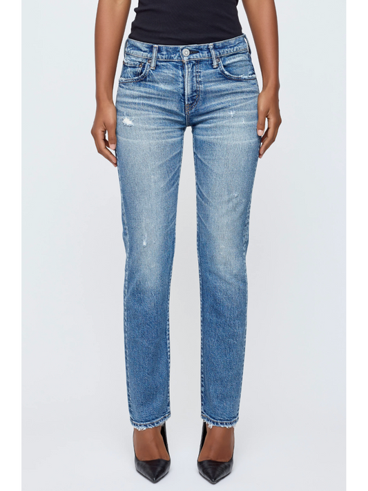 Moussy Denim MV Linden Slim Straight - back view showing low-rise slim straight silhouette