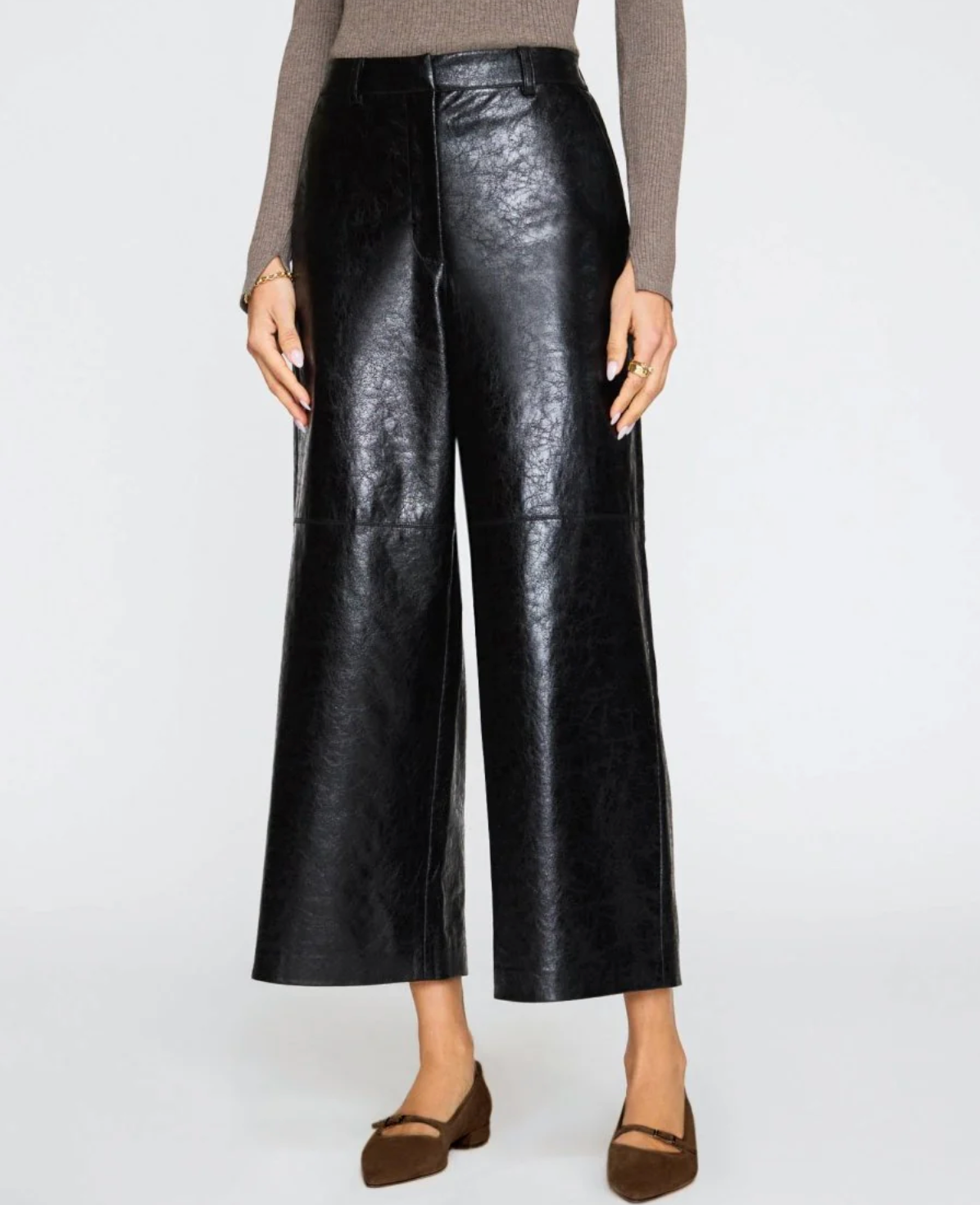 Walker Faux Pant - back view showing relaxed silhouette and metallic finish