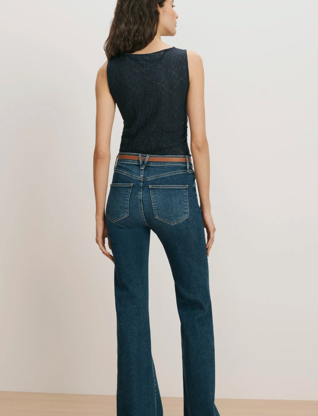 Veronica Beard Selah Tank - sleek sleeveless tank top on model