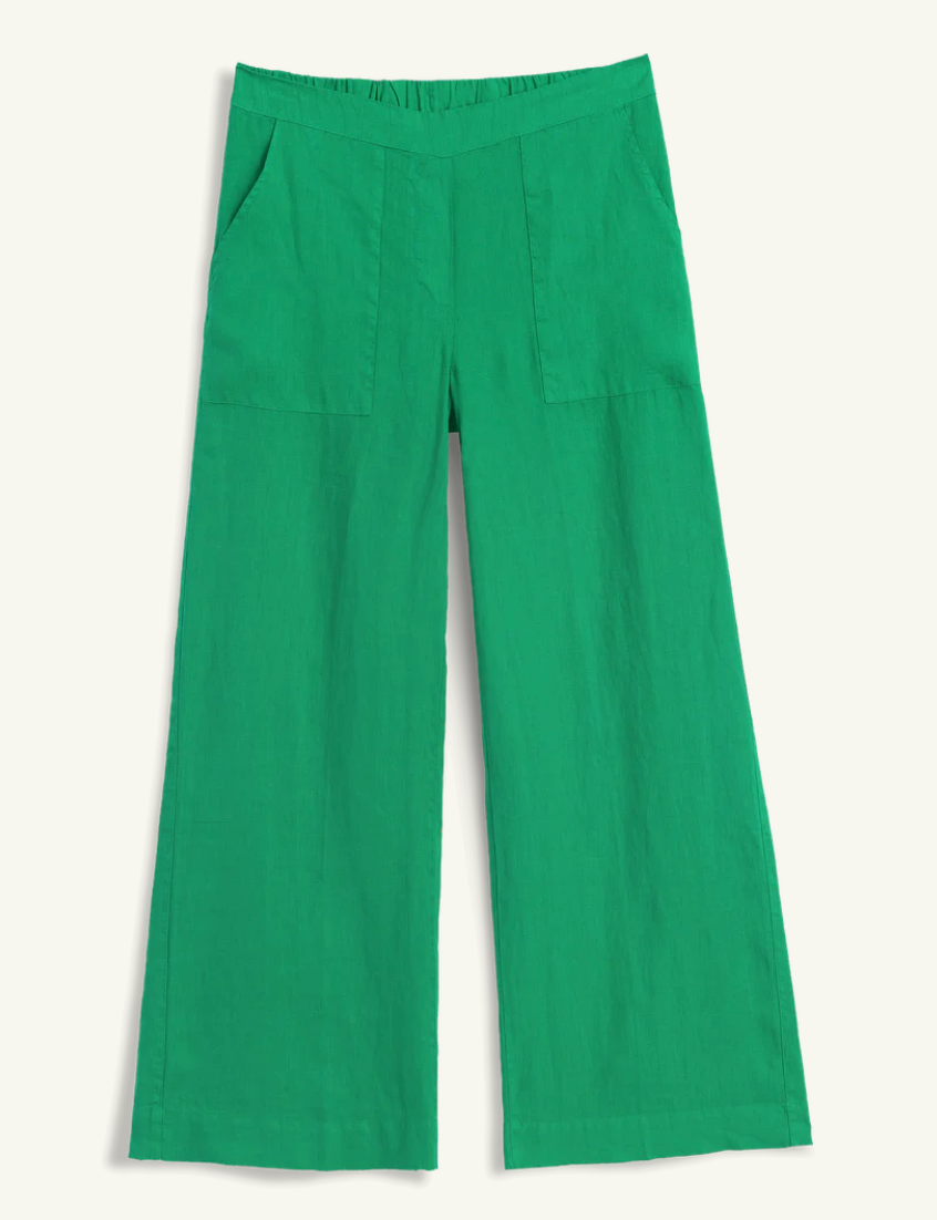 Hiptique Madeline Linen Pant - relaxed linen pant detail view