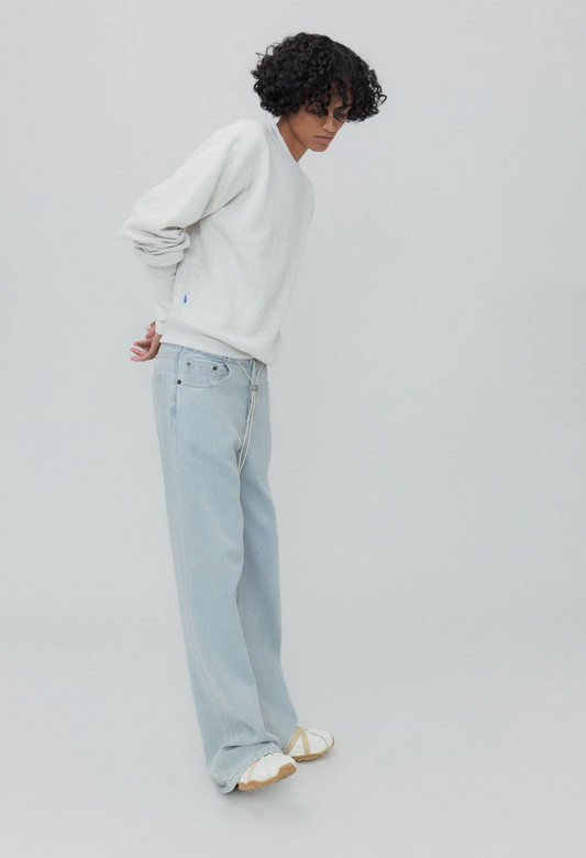 Still Here Cool Jean Vintage - vintage wash high-rise straight denim jean back view