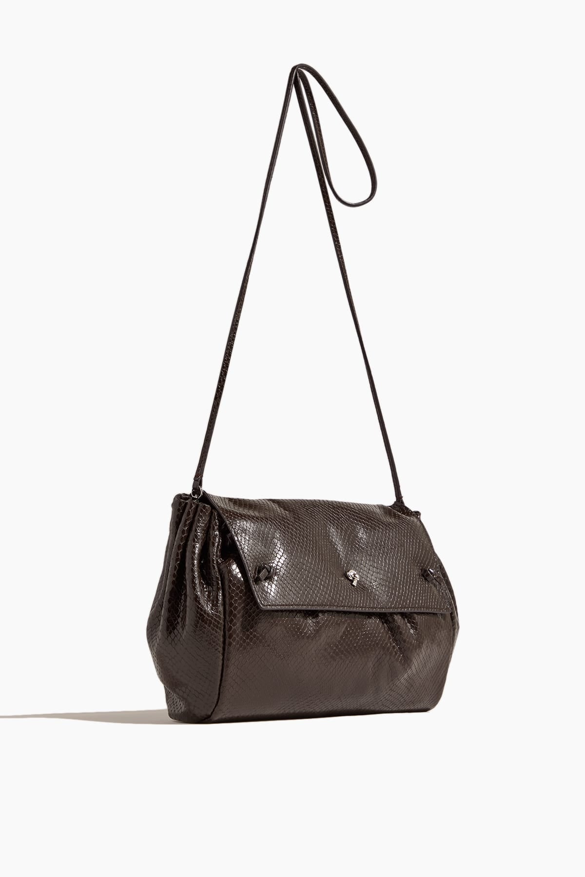 STAUD Cy Convertible Bag Espresso Snake - handbag available at Hiptique boutique in Woodland Hills California