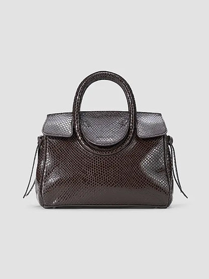 STAUD Maude Mini Carryall Espresso Snake - handbag available at Hiptique boutique in Woodland Hills California