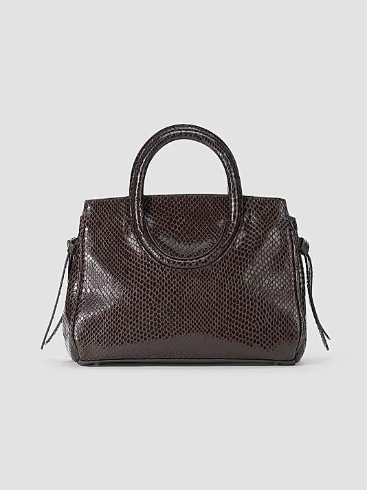 STAUD Maude Mini Carryall Espresso Snake - handbag available at Hiptique boutique in Woodland Hills California