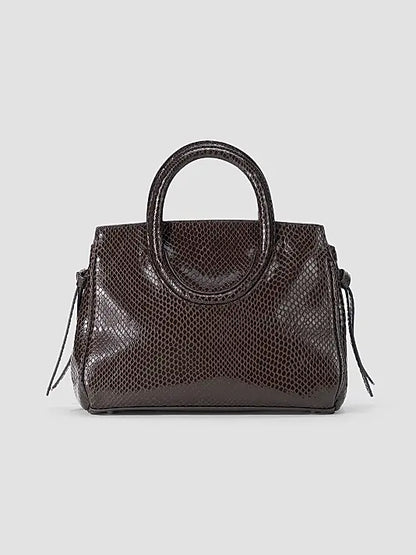 STAUD Maude Mini Carryall Espresso Snake - handbag available at Hiptique boutique in Woodland Hills California