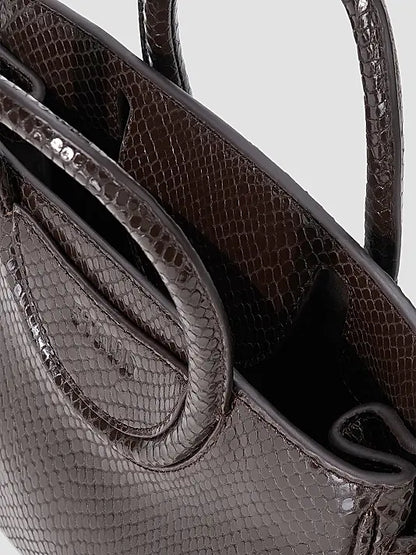 STAUD Maude Mini Carryall Espresso Snake - handbag available at Hiptique boutique in Woodland Hills California