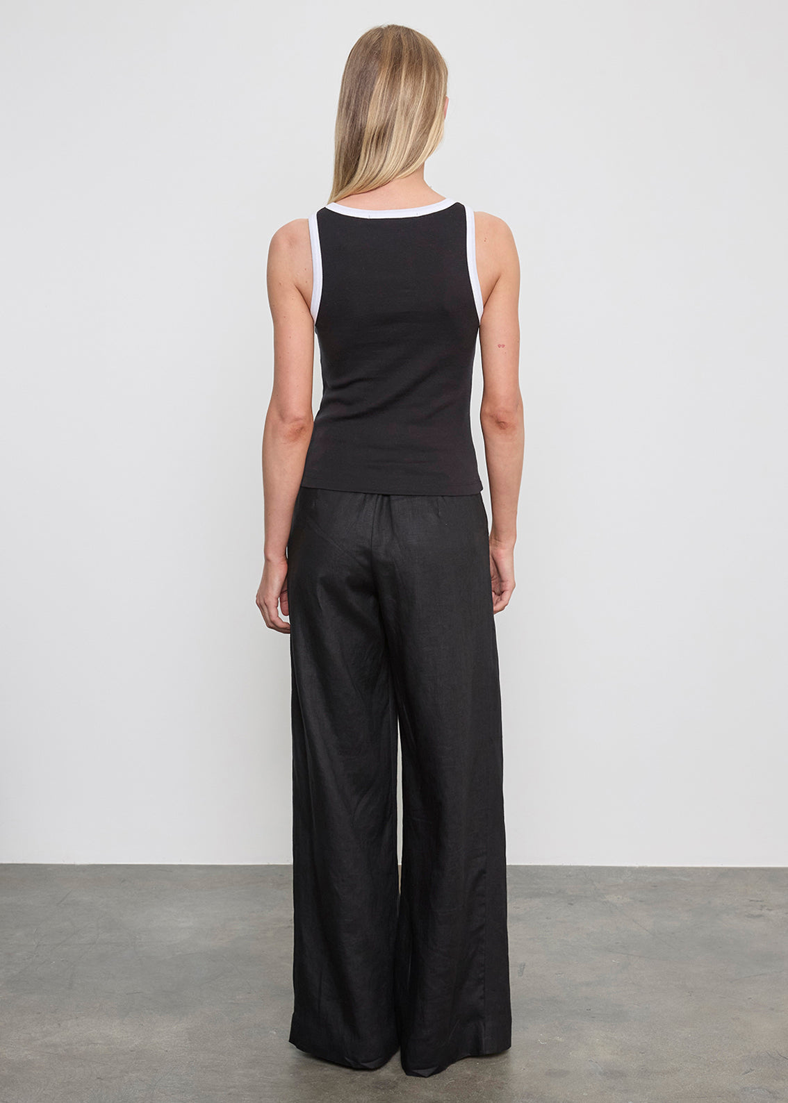 ENZA COSTA Linen Easy Trouser Black - pant available at Hiptique boutique in Woodland Hills California
