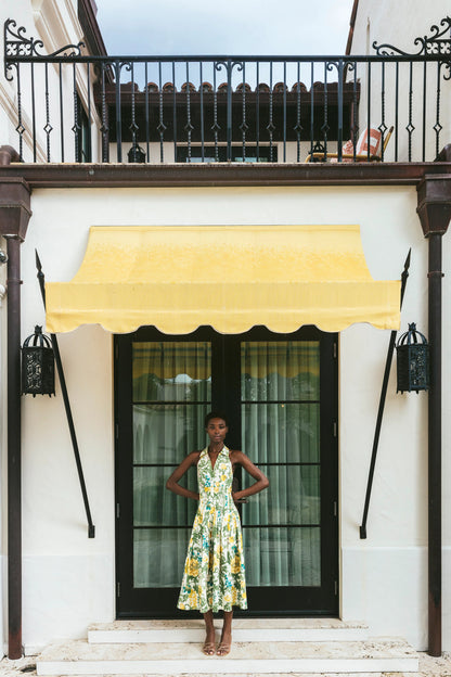 Cara Cara Rashida Dress - Flora Meadow Ivory lifestyle editorial detail