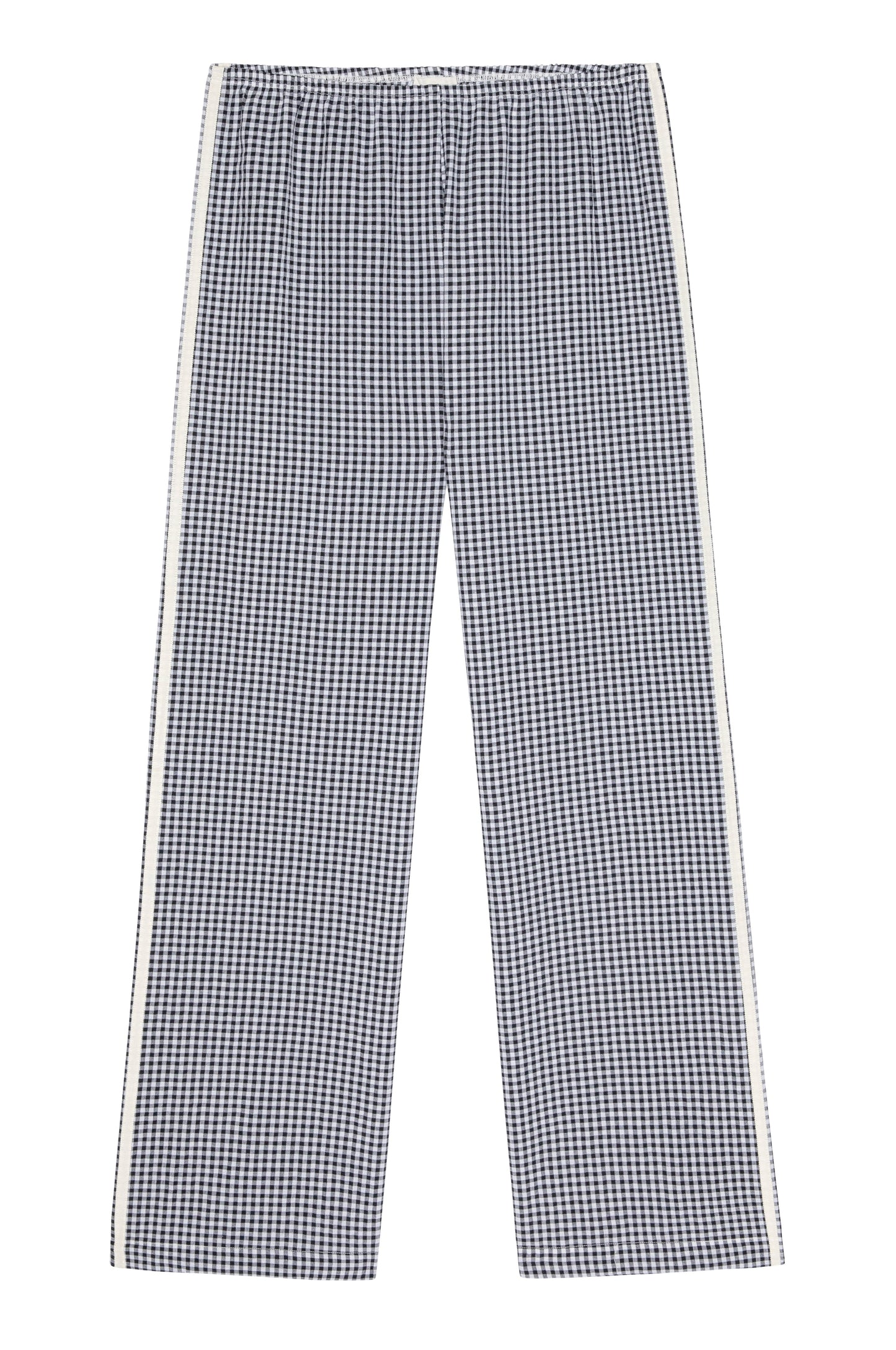 DONNI The Cotton Gingham Stripe Crop Pant Jet Black - pant available at Hiptique boutique in Woodland Hills California
