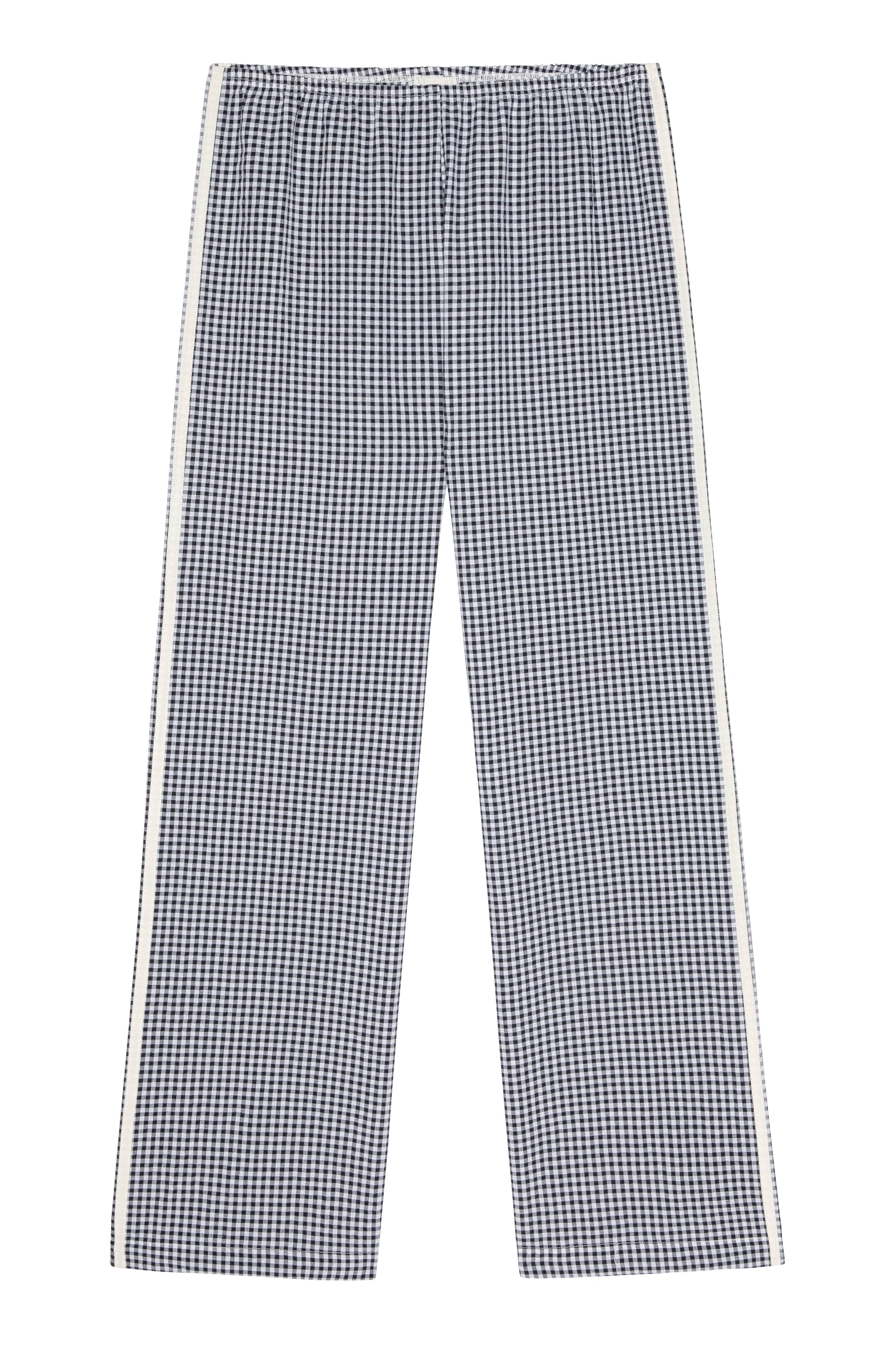 DONNI The Cotton Gingham Stripe Crop Pant Jet Black - pant available at Hiptique boutique in Woodland Hills California