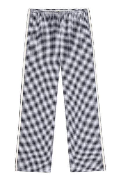 DONNI The Cotton Gingham Stripe Crop Pant Jet Black - pant available at Hiptique boutique in Woodland Hills California