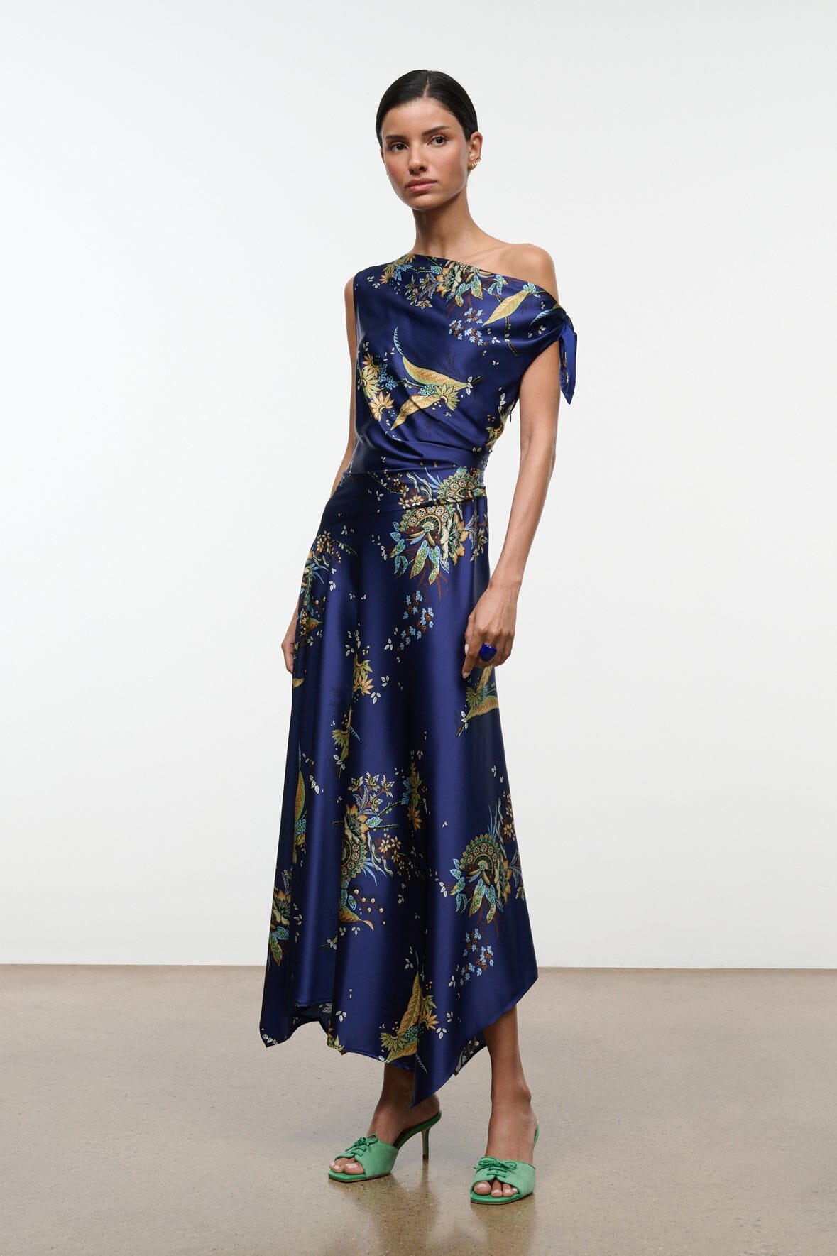 STAUD PORTIA SILK DRESS TAPESTRY MIDNIGHT - Dresses available now