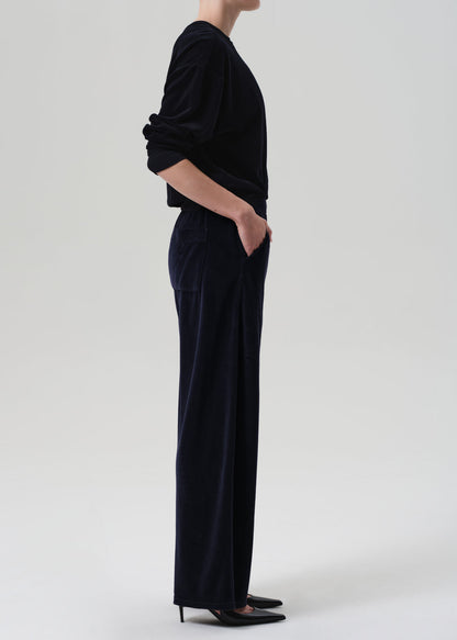 CITIZENS OF HUMANITY brynn drawstring pant in velour notte (dk navy) - Pants available at A Line Boutique in Englewood