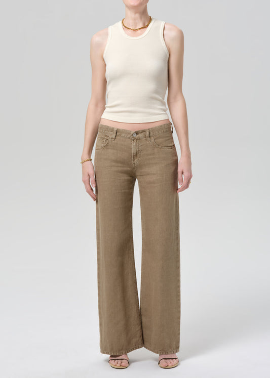 Citizens of Humanity Nora Linen Trouser Reservoir - women's wide-leg linen pant available at Hiptique boutique in Woodland Hills California