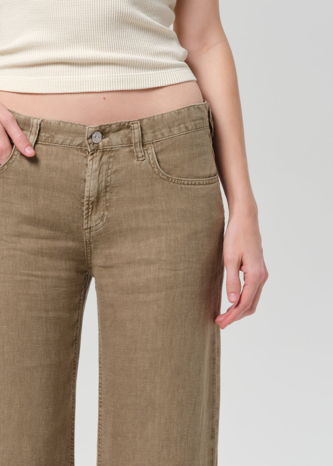 Citizens of Humanity Nora Linen Trouser Reservoir - women's wide-leg linen pant available at Hiptique boutique in Woodland Hills California