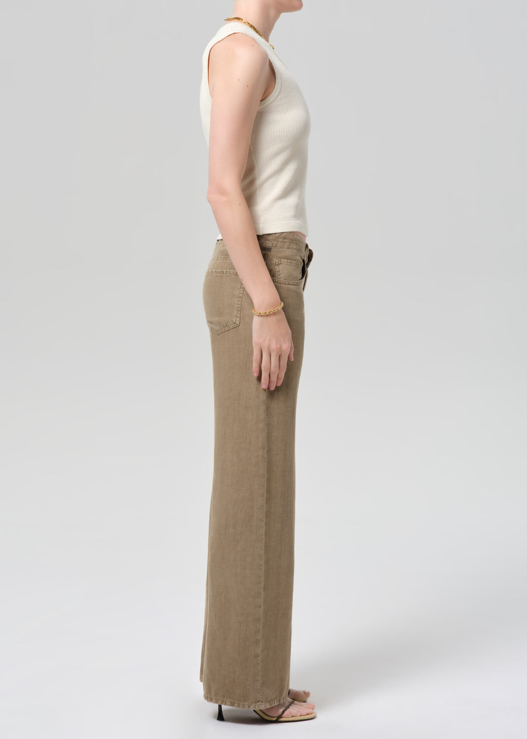 Citizens of Humanity Nora Linen Trouser Reservoir - women's wide-leg linen pant available at Hiptique boutique in Woodland Hills California