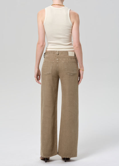 Citizens of Humanity Nora Linen Trouser Reservoir - women's wide-leg linen pant available at Hiptique boutique in Woodland Hills California