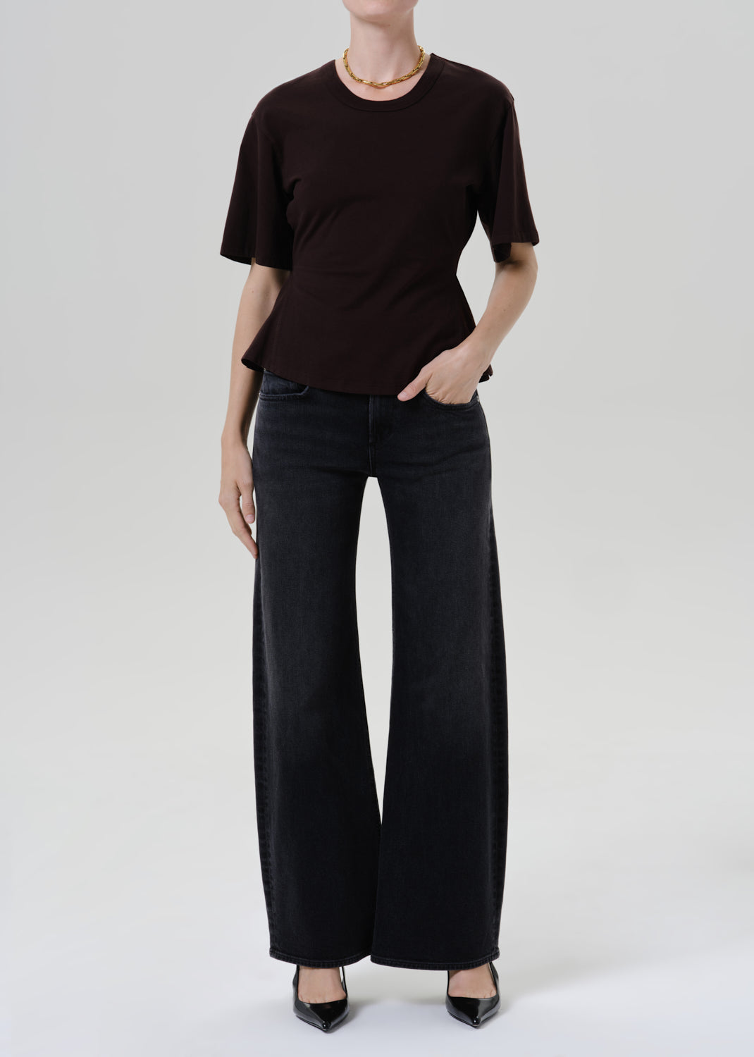 CITIZENS OF HUMANITY nora trouser in cat eye cateye (washed black) - Pants available at A Line Boutique in Englewood