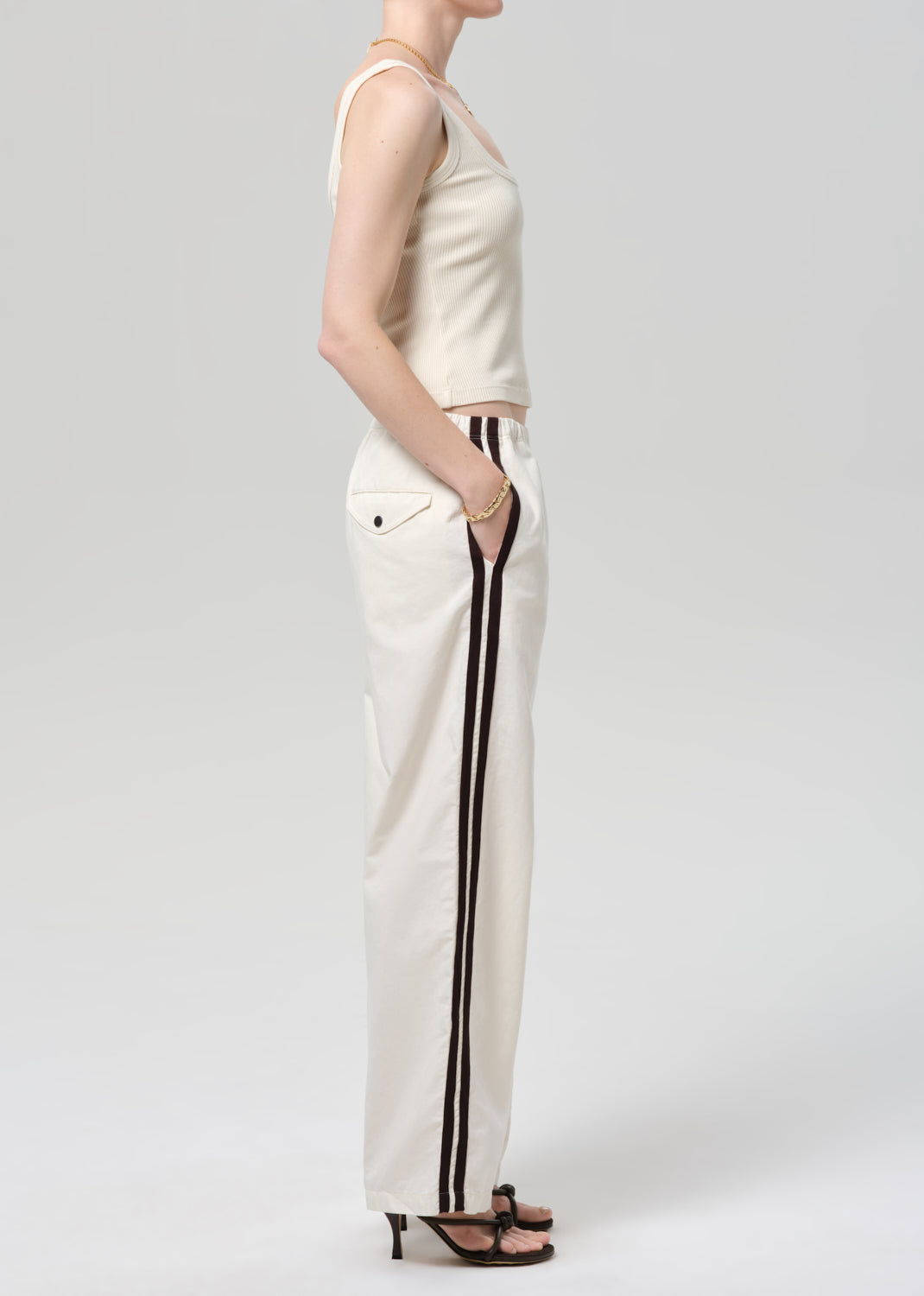 Citizens of Humanity Aurora Track Pant Cream - pant available at Hiptique boutique in Woodland Hills California