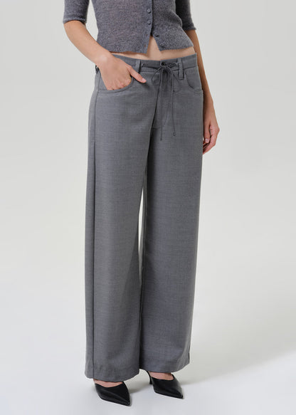 CITIZENS OF HUMANITY brynn drawstring trouser in felted wool gris (lt/md grey) - Pants available at Hiptique in Woodland Hills