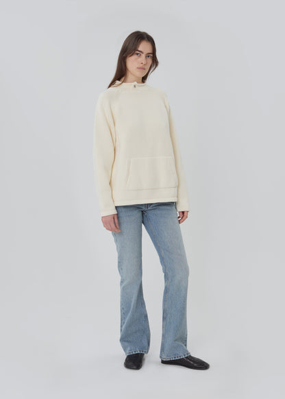 STILL HERE Snap Collar Sweater Butter - Sweaters available at Hiptique in Woodland Hills