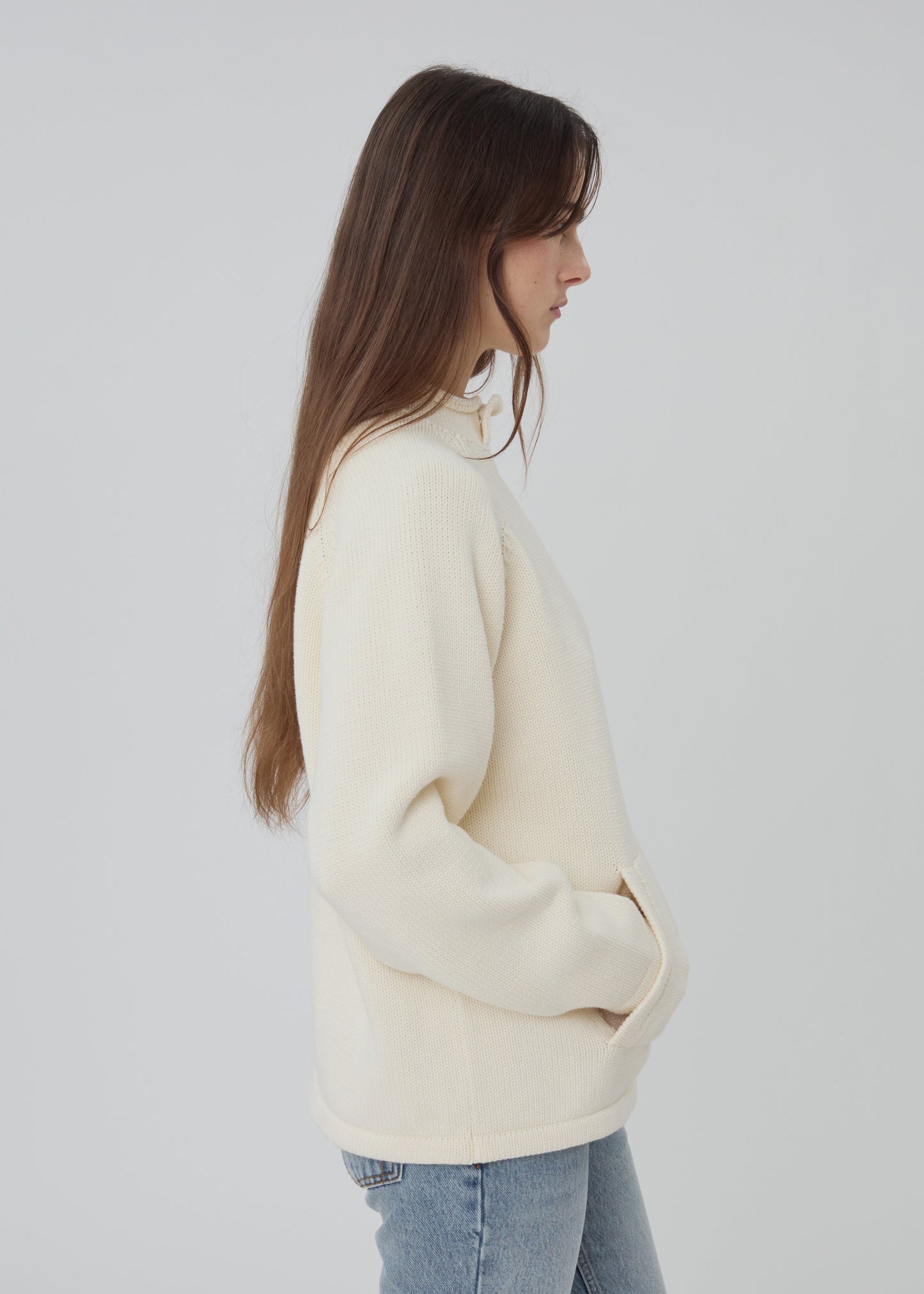 STILL HERE Snap Collar Sweater Butter - Sweaters available at Hiptique in Woodland Hills