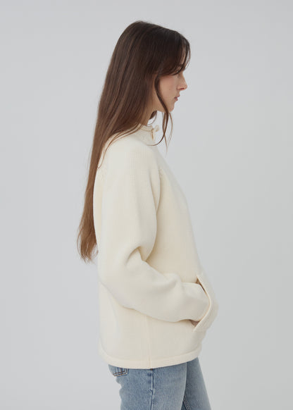 STILL HERE Snap Collar Sweater Butter - Sweaters available at Hiptique in Woodland Hills