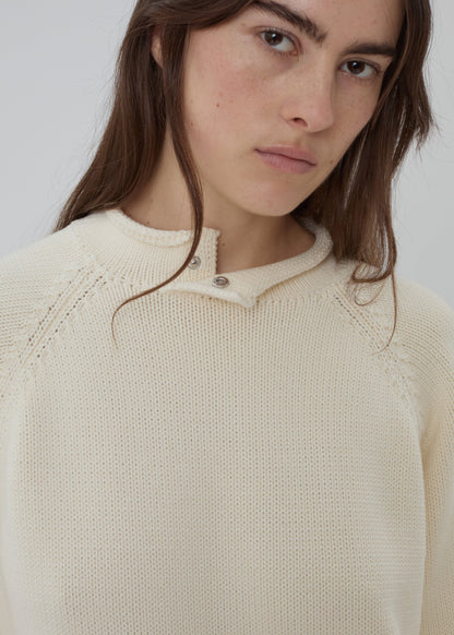 STILL HERE Snap Collar Sweater Butter - Sweaters available at Hiptique in Woodland Hills