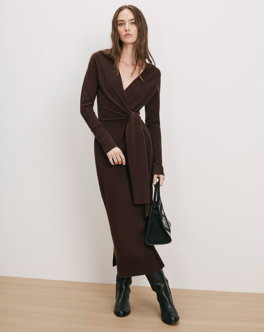 VERONICA BEARD Salomez Knit Dress Espresso - Dresses available at Hiptique in Woodland Hills
